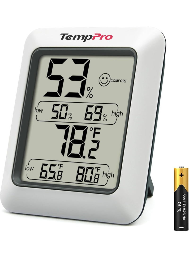 ThermoPro TP50 مقياس رطوبة رقمي مقياس حرارة داخلي مقياس حرارة الغرفة ومقياس الرطوبة مع مراقب درجة الحرارة والرطوبة - Image 1